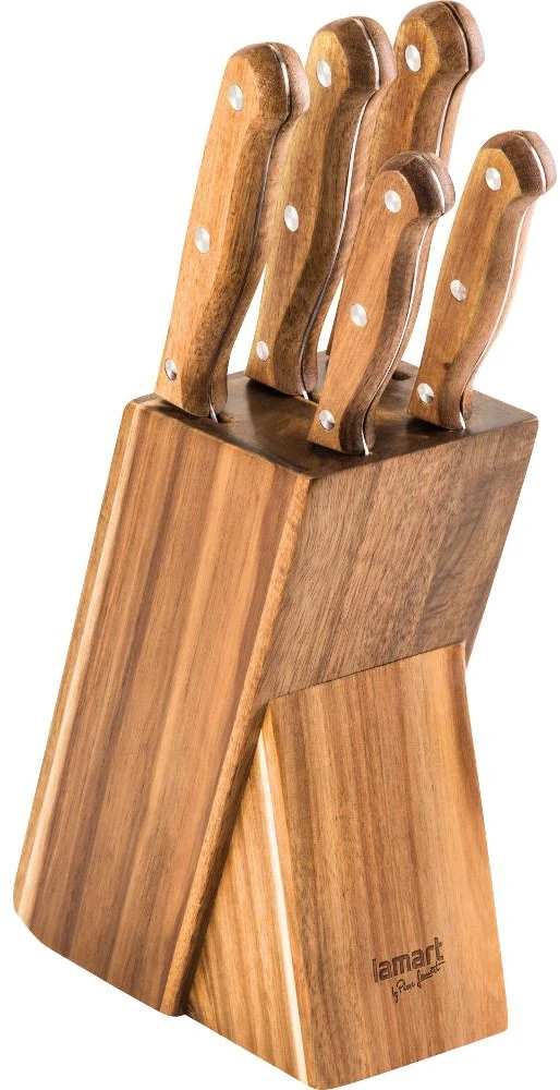 Lamart 5 peilių rinkinys WOOD LT2080 bloke