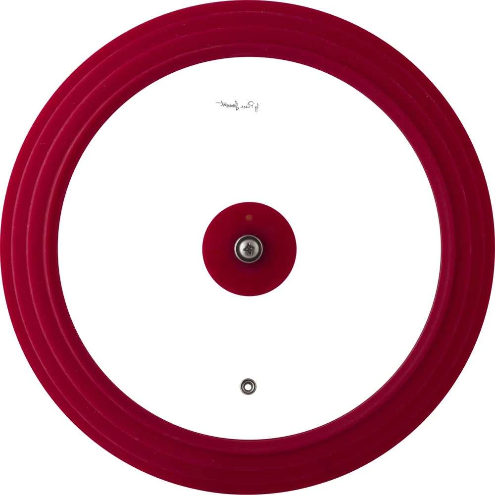 Lamart LT7081 universalus stiklinis dangtis raudonais kraštais