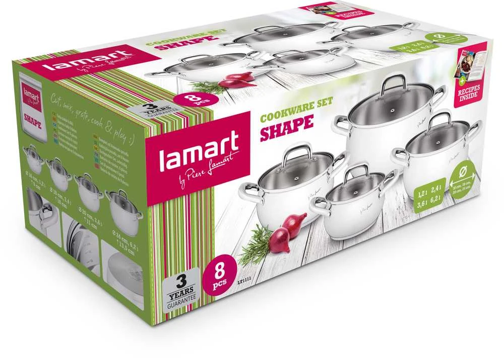 Lamart puodų rinkinys iš nerūd.pl. 8d,Shape,LT1111