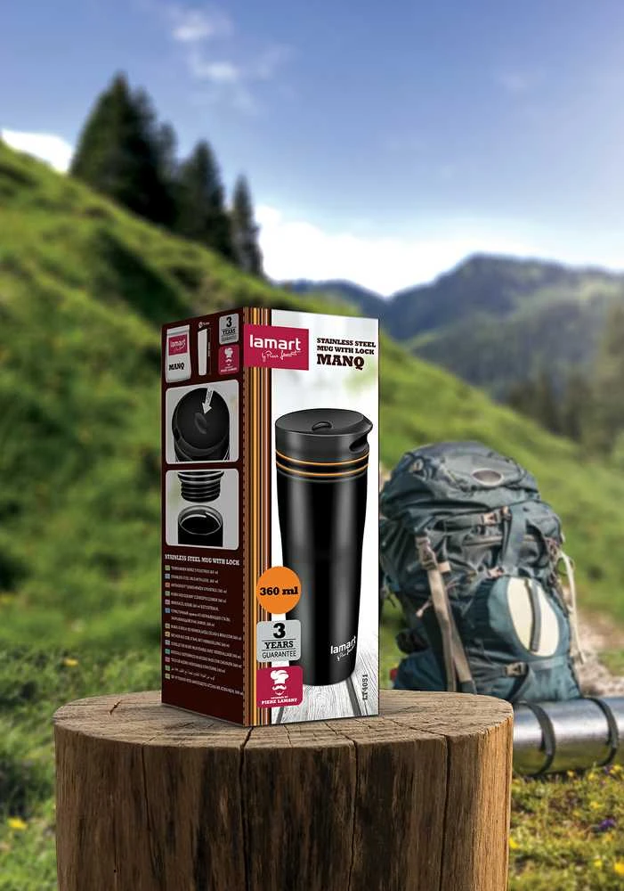 Termo gertuvė 360ml juoda/oranž.LT4051 Lamart