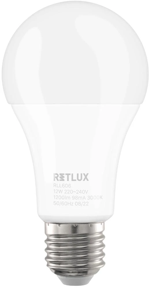 RLL 606 A60 E27 lemputė 12W WW D RETLUX
