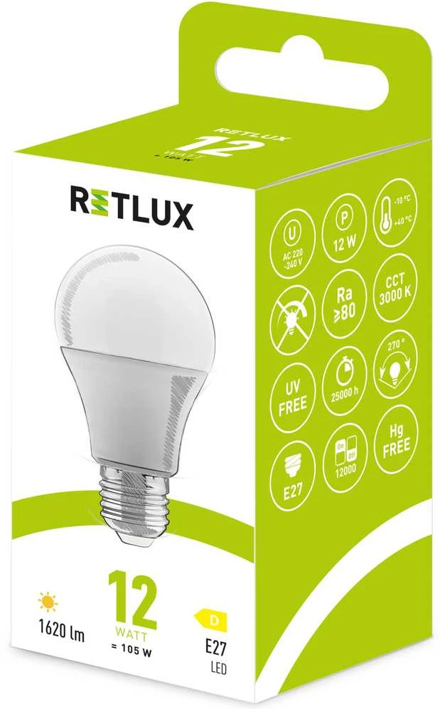 RLL 606 A60 E27 lemputė 12W WW D RETLUX