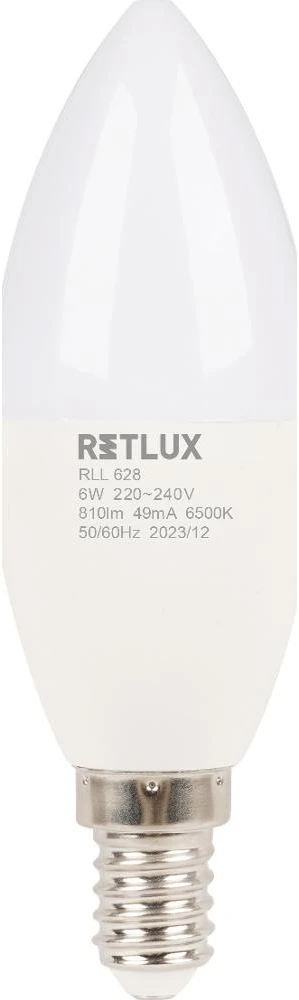 RLL 628 C37 E14 žvakės formos lemputė 6W DL D RETLUX