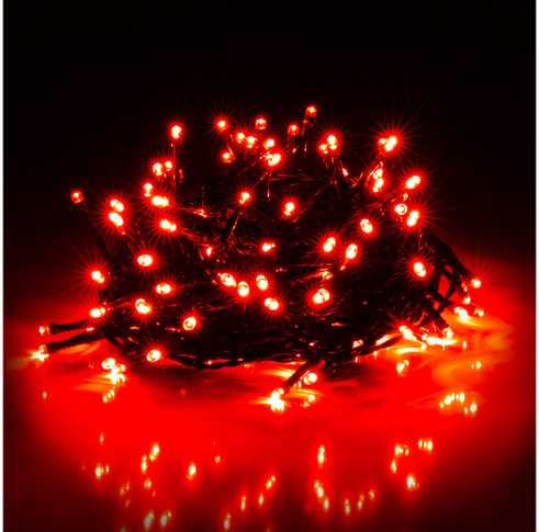 Kalėdų eglutės šviestuvai Retlux 150 LED raudoni