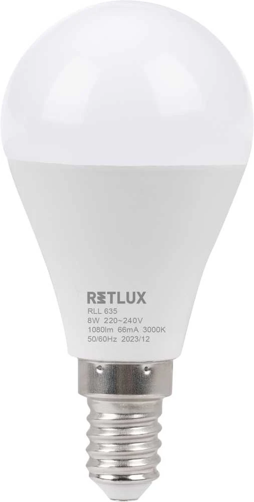Retlux G45 E14 miniG 8W WW D-RLL 635 G45 E14 miniG 8W WW D