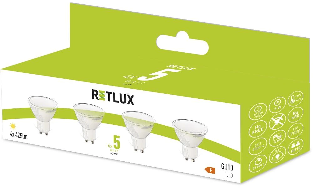 REL 37 LED GU10 4x5W RETLUX