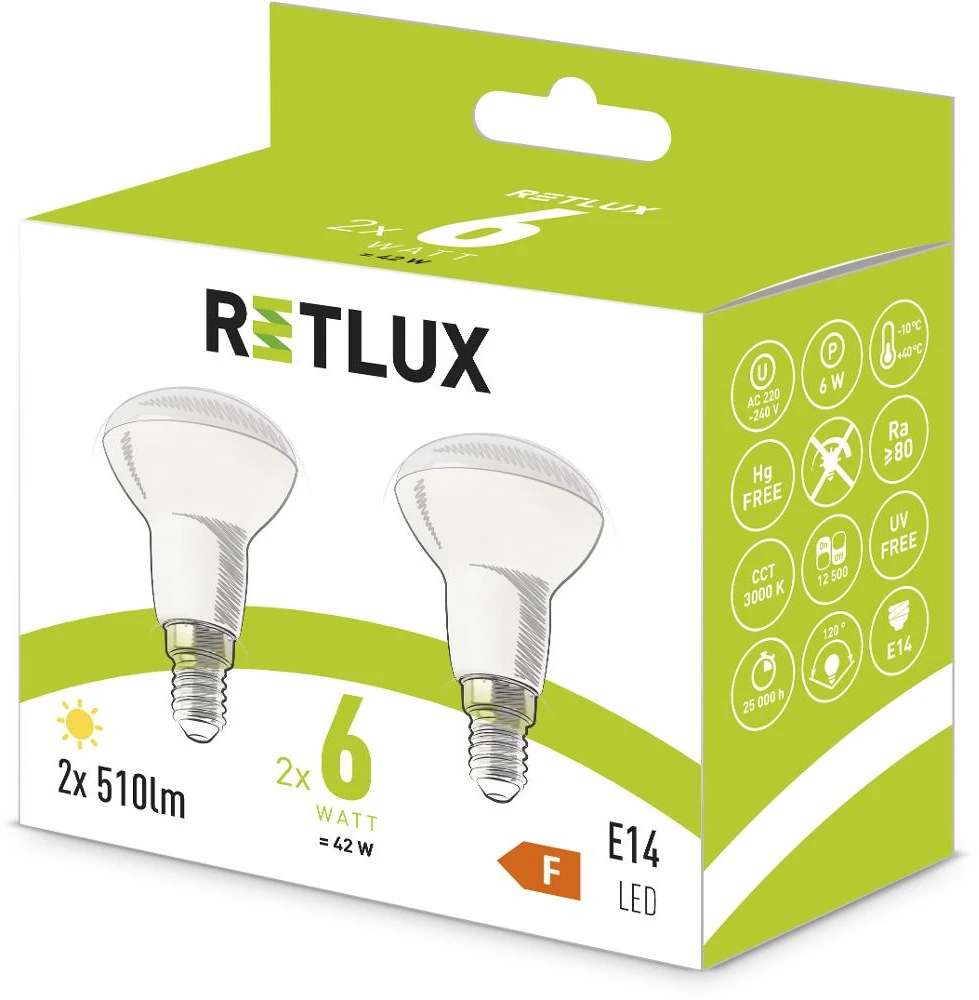 Retlux REL 38 LED R50 2x6W E14 WW
