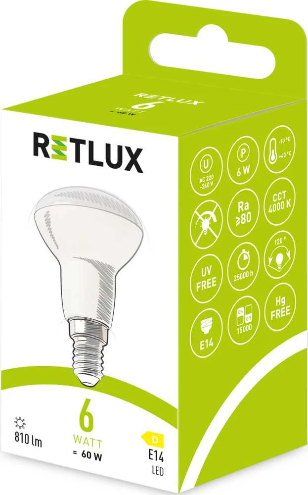 RLL 622 R50 E14 taškinė lemputė 6W CW D RETLUX