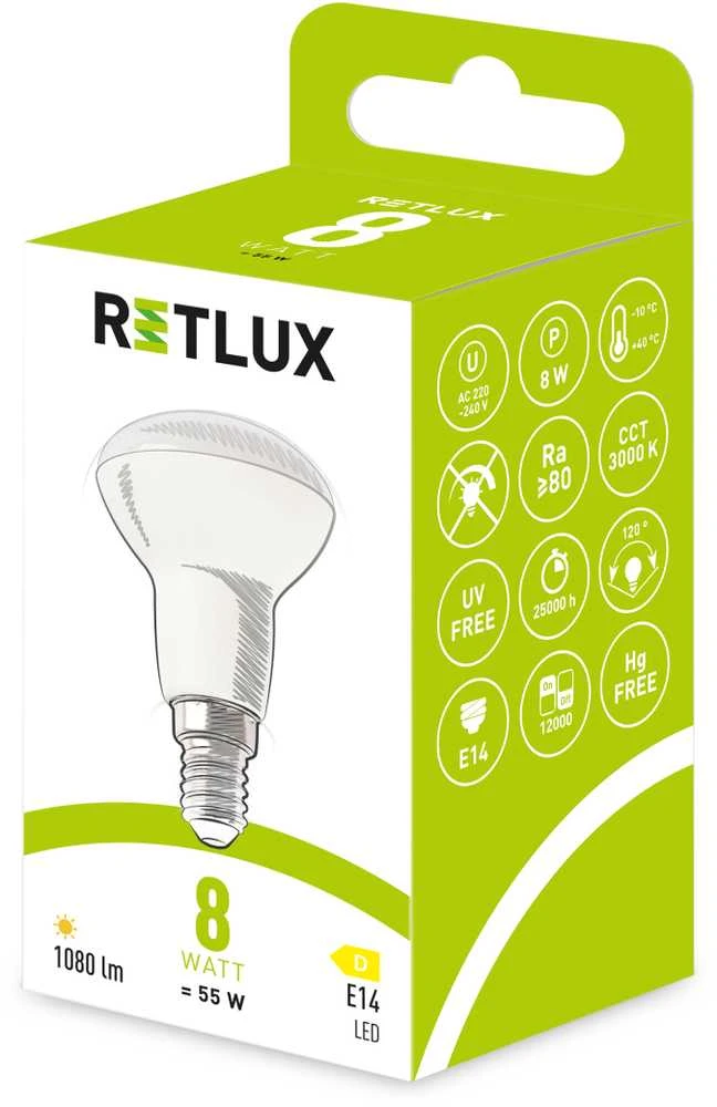 RLL 651 R50 E14 taškinė lemputė 8W WW D RETLUX