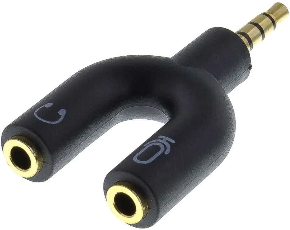 Audio skirstytuvas 3.5mm 1 vyriškas į 2 moteriškus