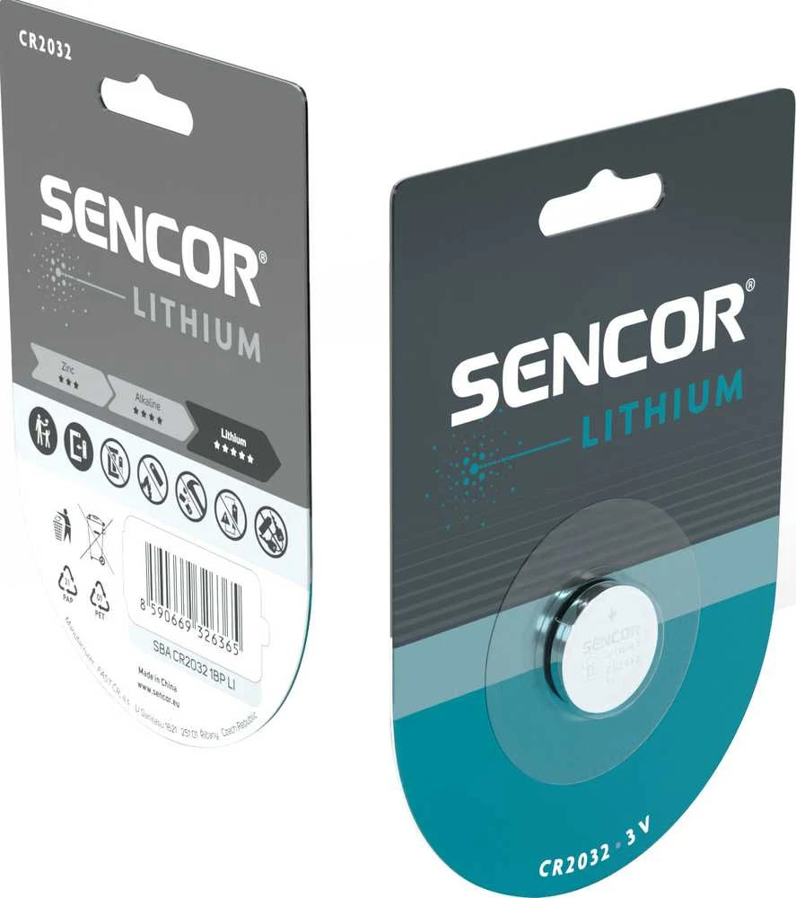 Sencor vienkartinės ličio baterijos CR2032, 1 vnt. pakuotė