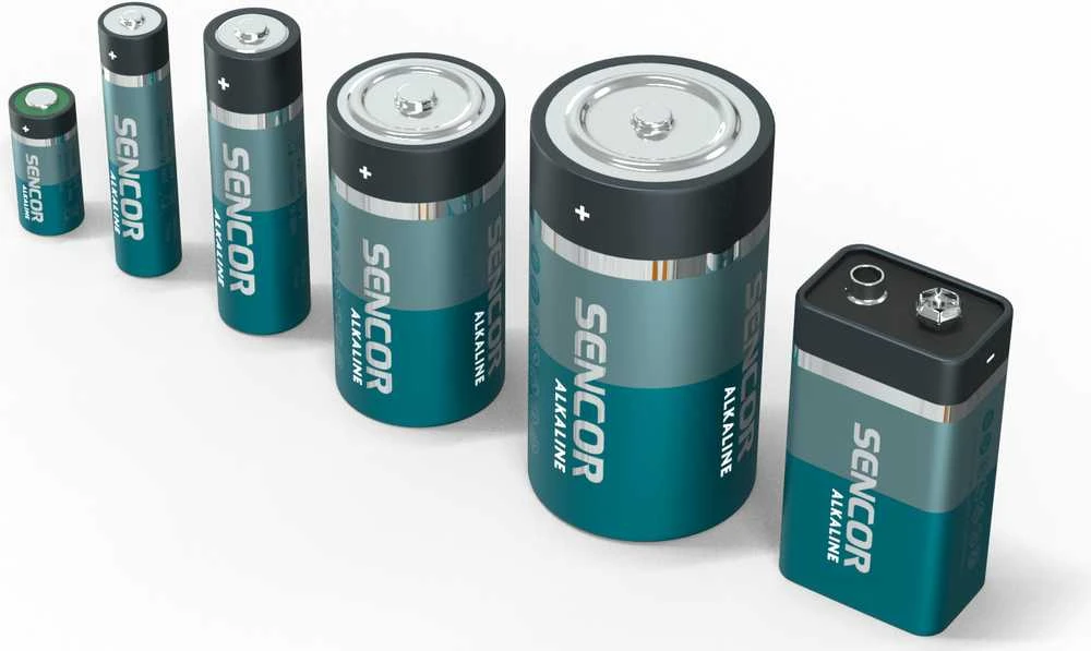 Įvairių dydžių Sencor šarminių baterijų rinkinys