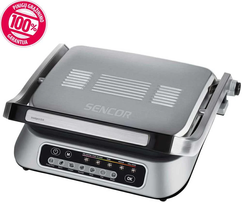 Sencor elektrinis grilis su 7 programų nustatymu+neautomatinė programa 2100W SBG6031SS