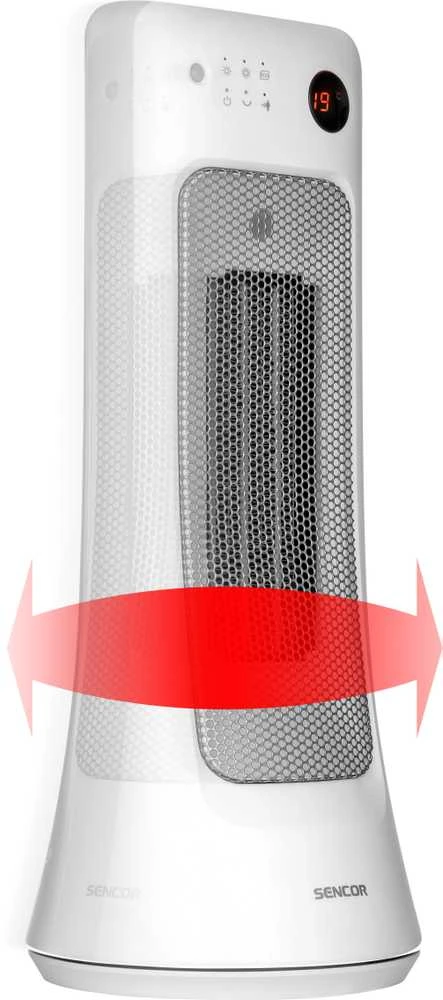 Sencor Keraminis šildytuvas SFH 8019WH Galia 1200W / 2000W, nuotolinio valdymo pultas