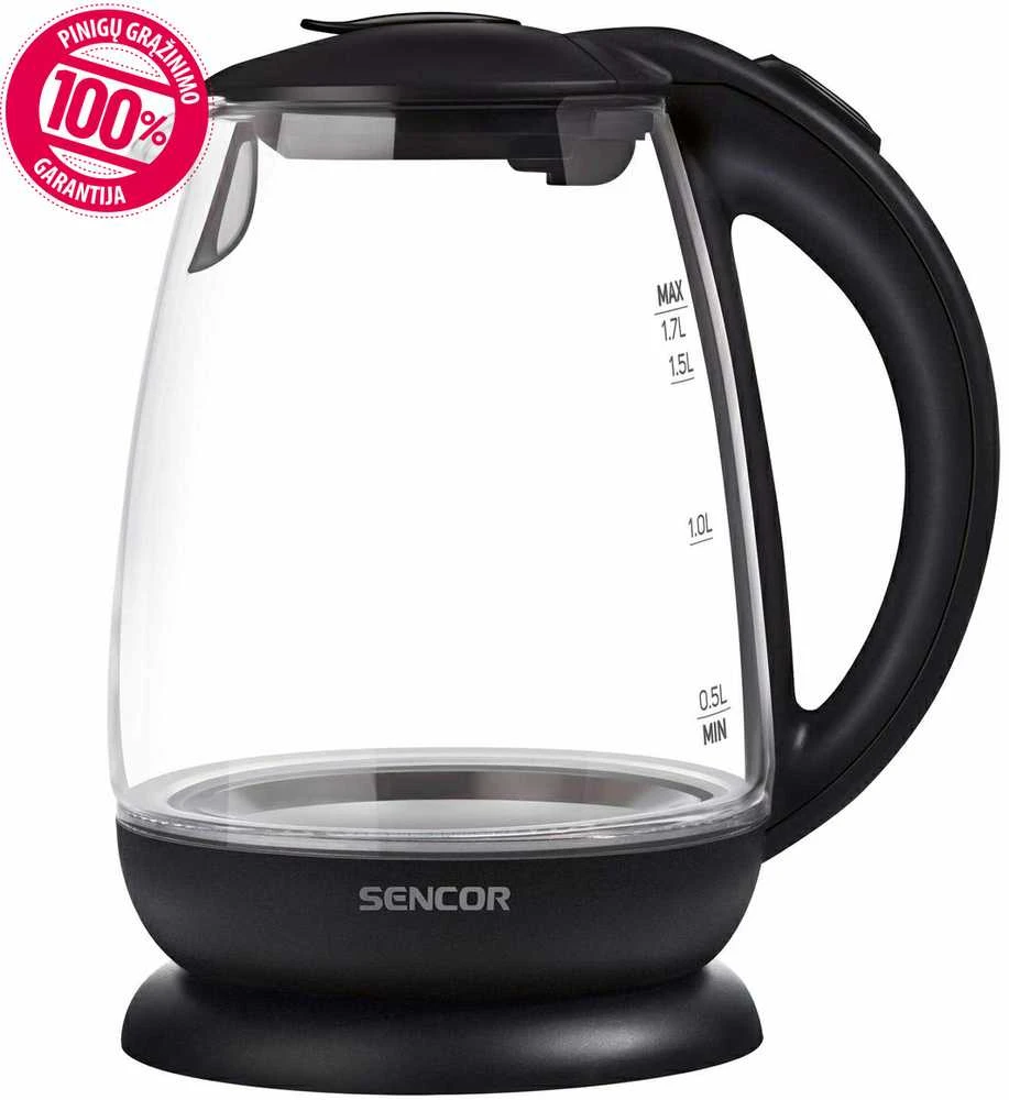 Sencor elektrinis stiklinis virdulys, stiklinis 1.7L 2200W, SWK 1785BK