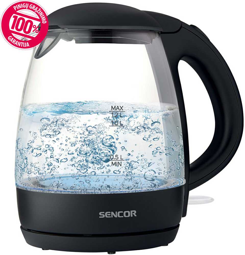 Sencor elektrinis virdulys, stiklinis 1,2l SWK2300BK