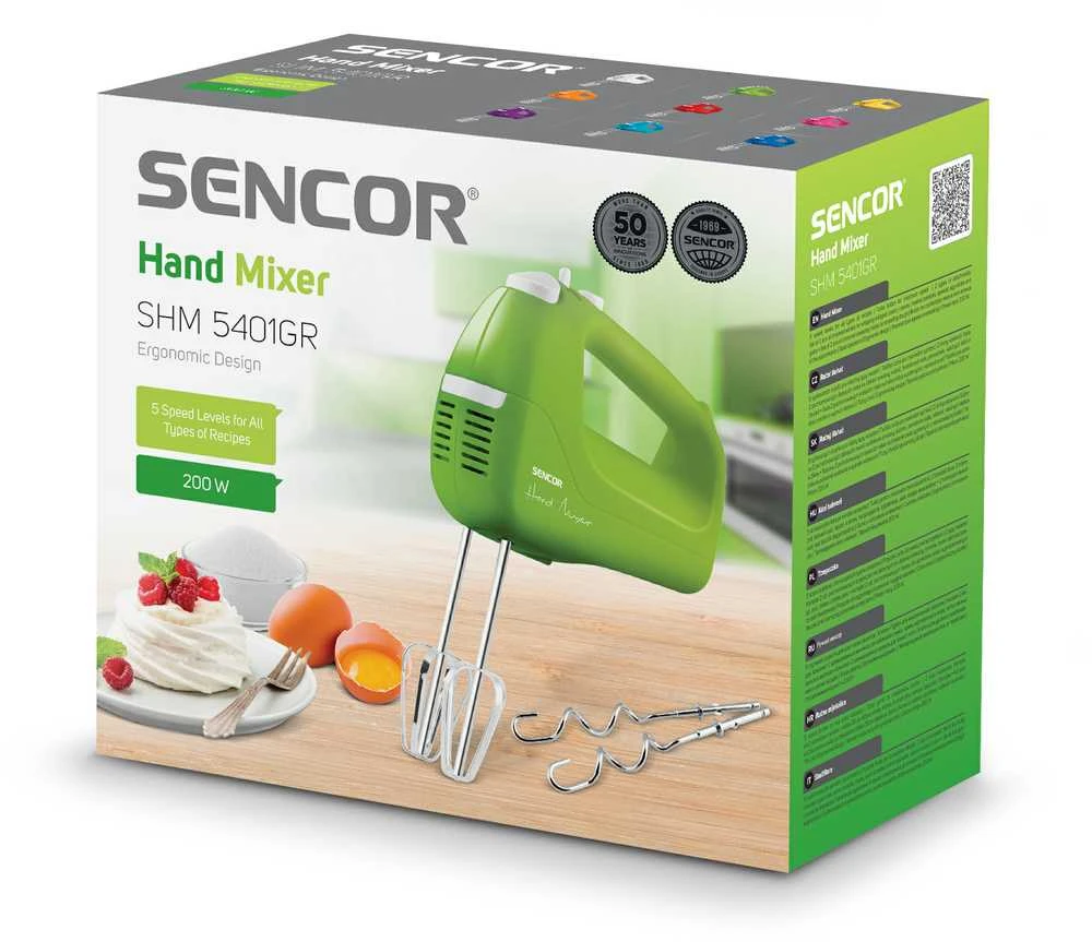 Plakiklis Sencor elektrinis mikseris 200W, žalias SHM5401GR