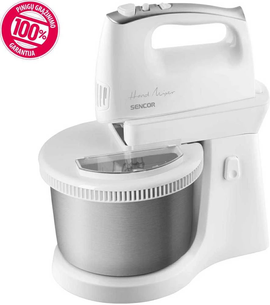 Plakiklis Sencor elektrinis mikseris su besisukančiu dubeniu 2,5L 500W, SHM6206SS