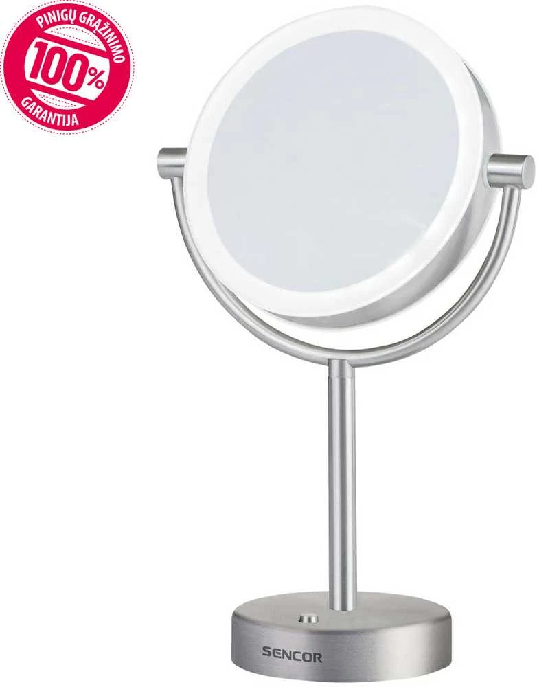 Kosmetinis veidrodis Sencor su led apšvietimu, skersmuo 18cm (SMM 3090SS)