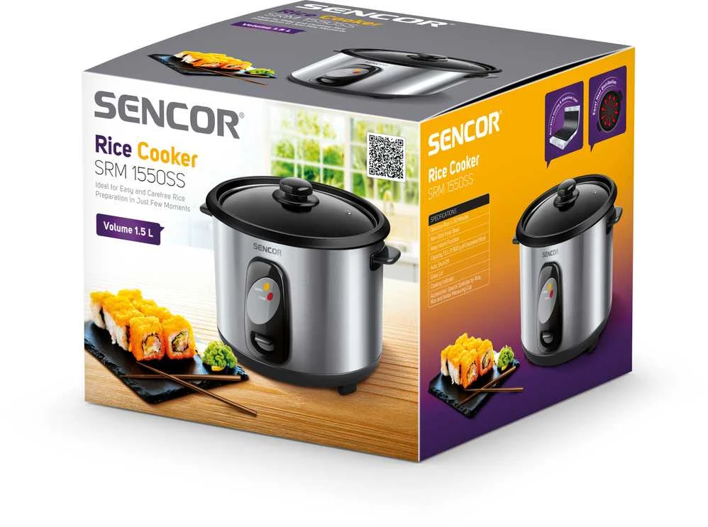 Sencor puodas ryžių ruošimui 1.5L 500W, SRM1550SS