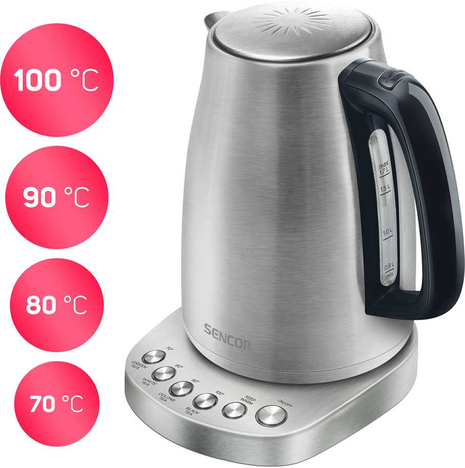 Sencor Elektrinis virdulys iš ner.pl.1.7l su reguliuojama temperatūra SWK1796SS,2200W