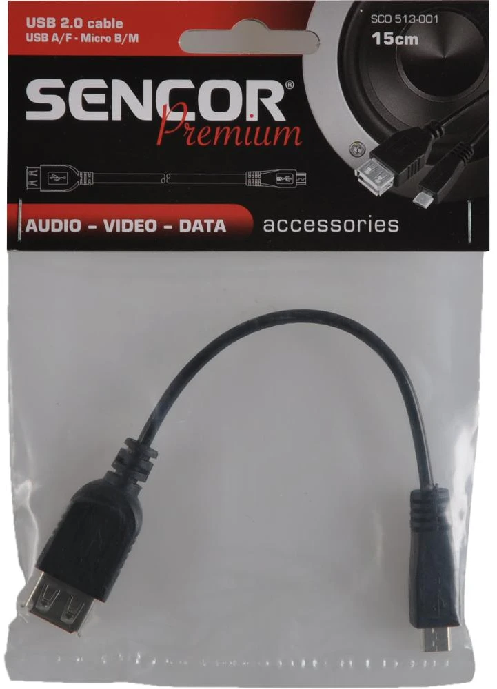 SCO 513 001 SENCOR USB 2.0 kabelis, A/F-Micro B/M