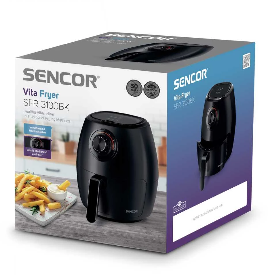 Sencor karšto oro gruzdintuvė SFR 3130BK VITA FRYER, 3,5 l, 1300 W