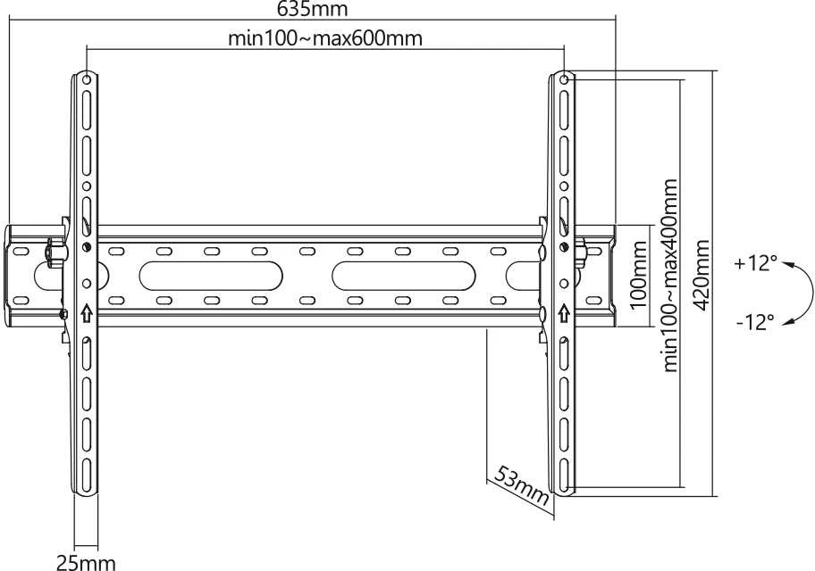 Stell Sienos laikiklis SHO 4420 37 "- 70" '