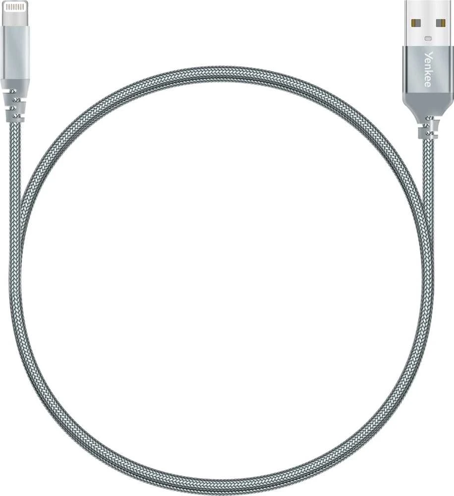 „Yenkee“ USB-A USB laidas – „Lightning“ 1 m sidabrinis (30015969)