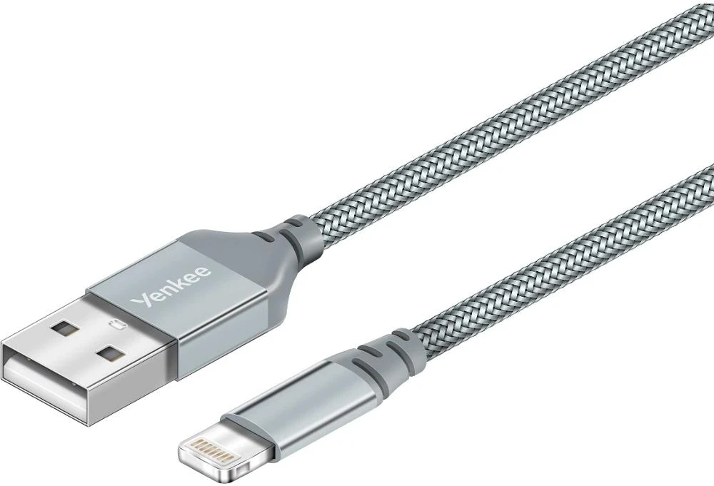 „Yenkee“ USB-A USB laidas – „Lightning“ 1 m sidabrinis (30015969)