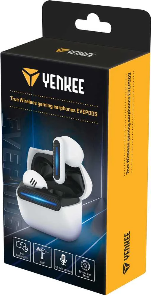 Ausinės YENKEE YHP 06BT Evepods baltos spalvos