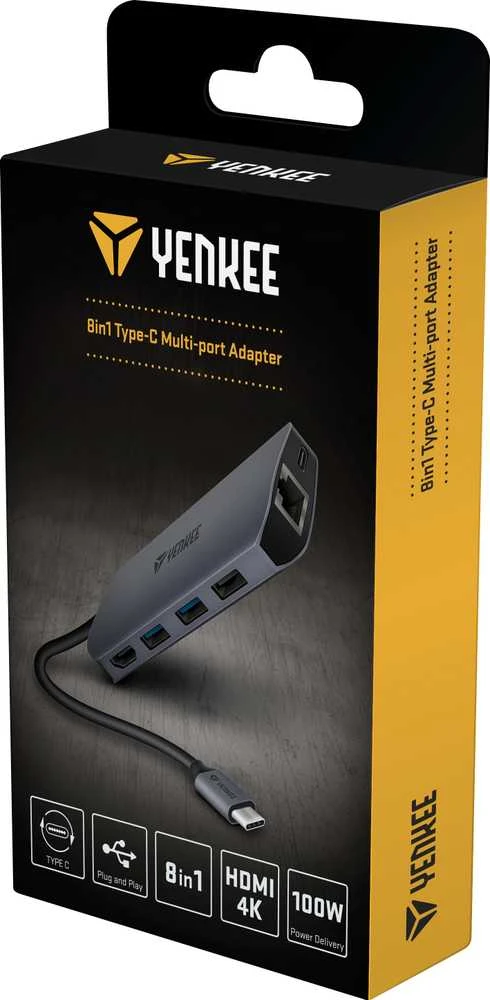 YTC 081 Hub USB C 8 w 1 YENKEE