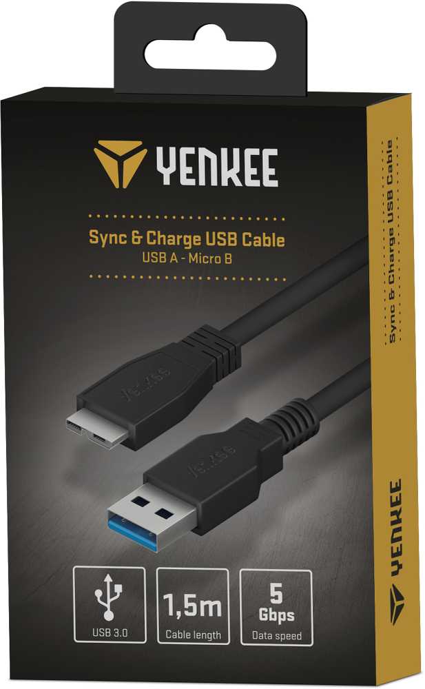 YCU 011 BK USB A 3.0/Micro B 1,5m YENKEE