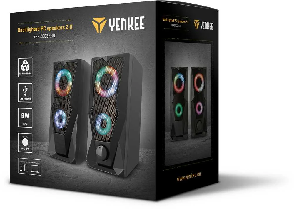 Kompiuterio kolonėlės YSP 2003 RGB YENKEE garsiakalbiai, USB 2.0