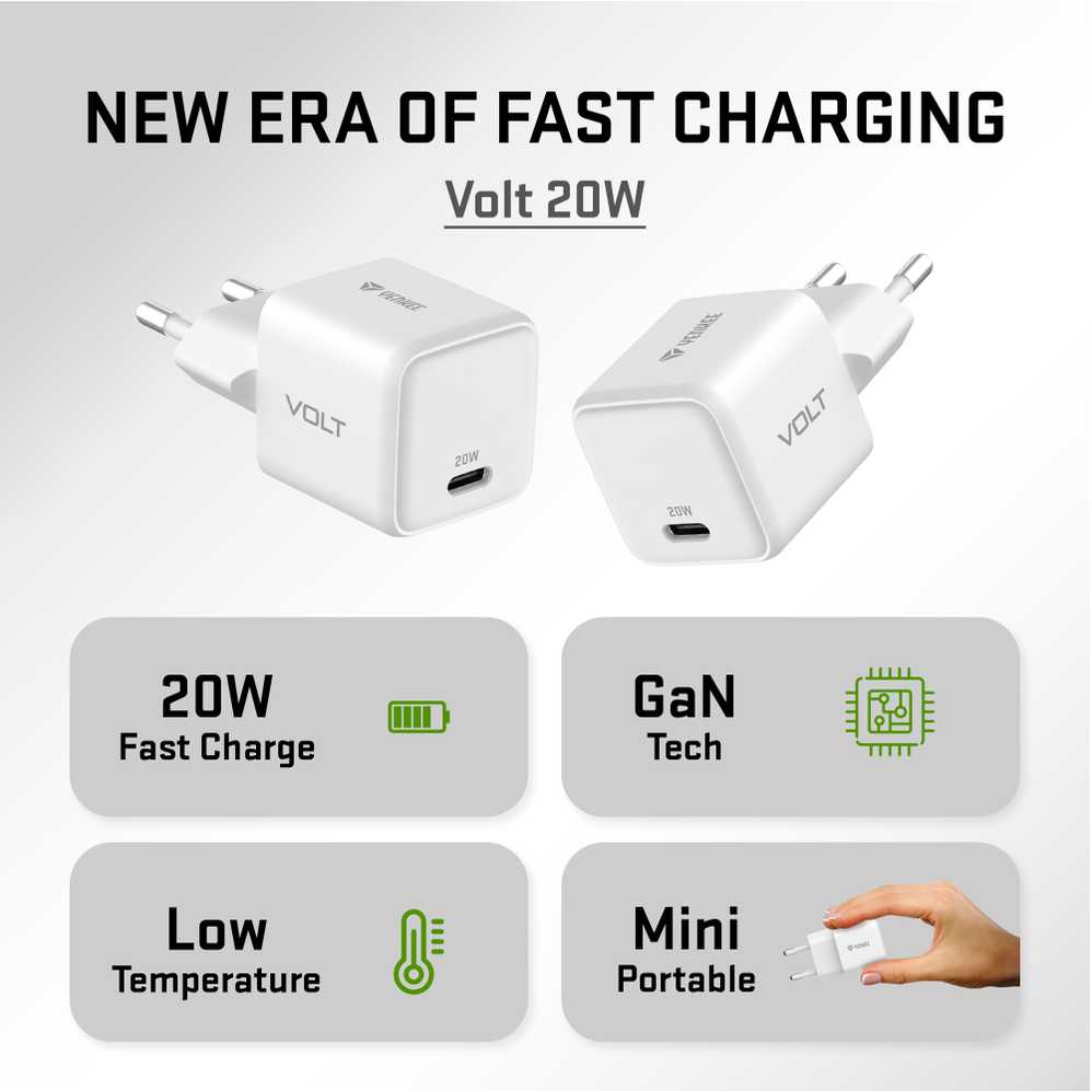 Yenkee Įkroviklis jungiama į tinklą USB C 20W 3A Power Delivery 3.0 QC 3.0 Balta