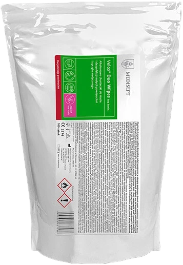 „Velox Duo Wipes Medisept“ – servetėlės paviršiams ir medicininei įrangai dezinfekuoti 100 vnt.