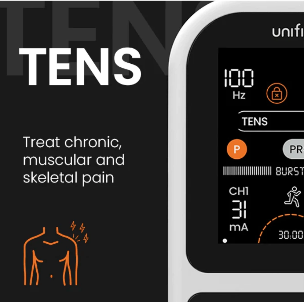 Tenscare "Unifit" - fitneso, atsigavimo ir skausmo malšinimo prietaisas