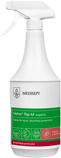 „Velox Top AF Medisept“ – purškiklis paviršiams ir medicininei įrangai dezinfekuoti , 1L žalios arbatos kvapo