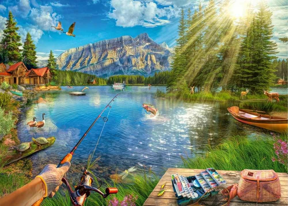 Ravensburger Dėlionė 1000 vnt. - Gyvenimas prie ežero aprašymas - Prekės nuotrauka