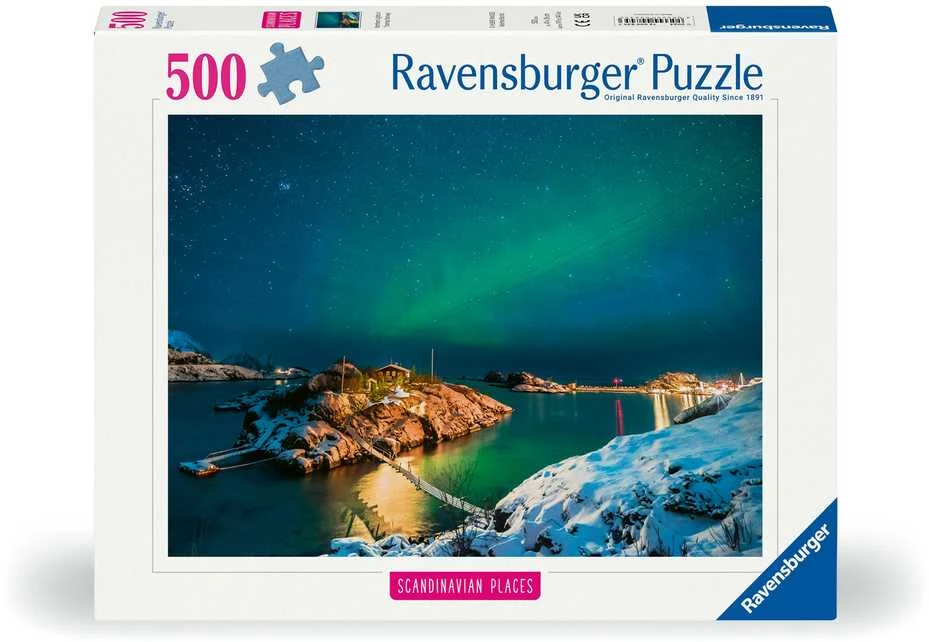Ravensburger Dėlionė 500 vnt. - Šiaurės pašvaistė Bergsfjorde aprašymas - Prekės nuotrauka