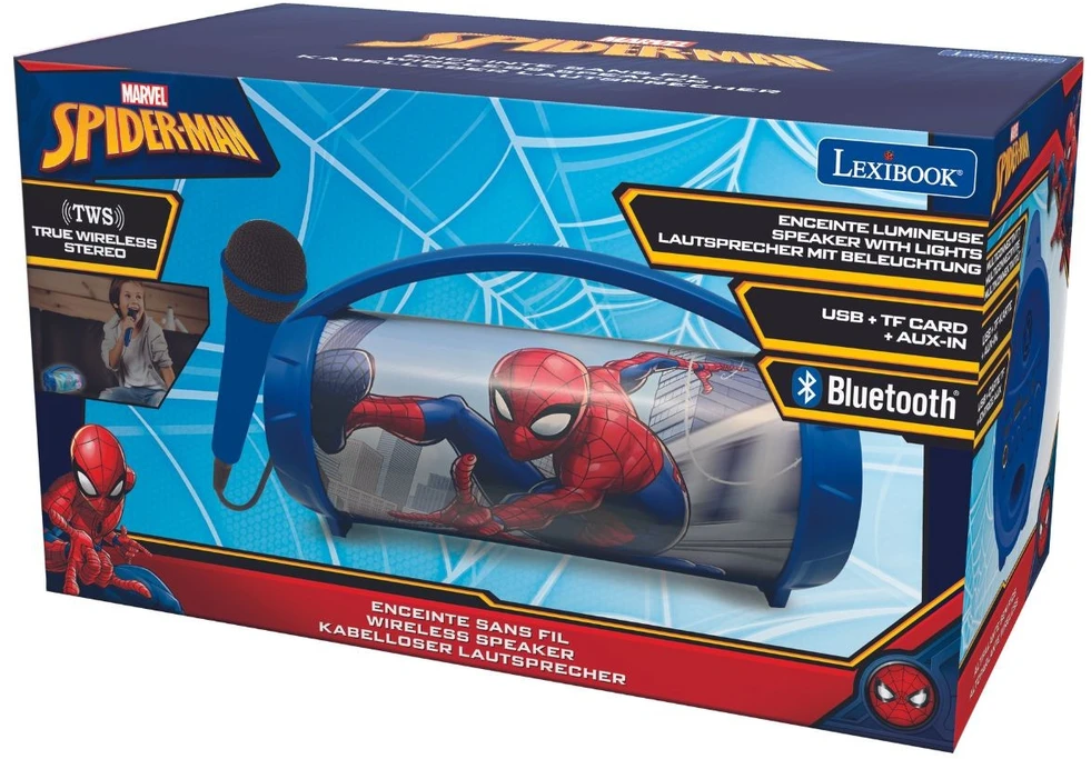 „Lexibook“ – „Spider-Man“ „Bluetooth®“ šviesų garsiakalbis su mikrofonu (BTP585SPZ)