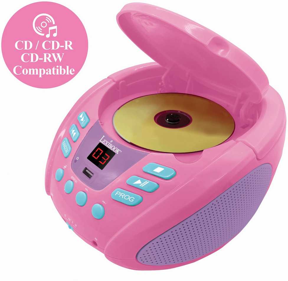 CD grotuvas Lexibook (Vienaragis), AUX/Bluetooth, Rožinės spalvos
