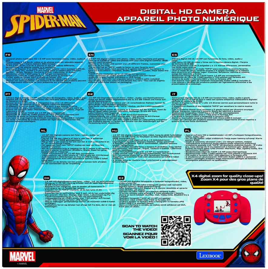 Lexibook – vaikiškas fotoaparatas „Spiderman“ (DJ080SP)