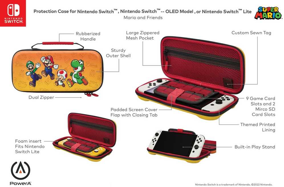Power A PowerA apsauginis dėklas Mario and Friends | Standard/Lite/OLED