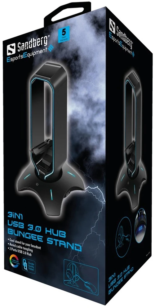 Sandberg 3in1 USB 3.0 Hub Bungee stovas