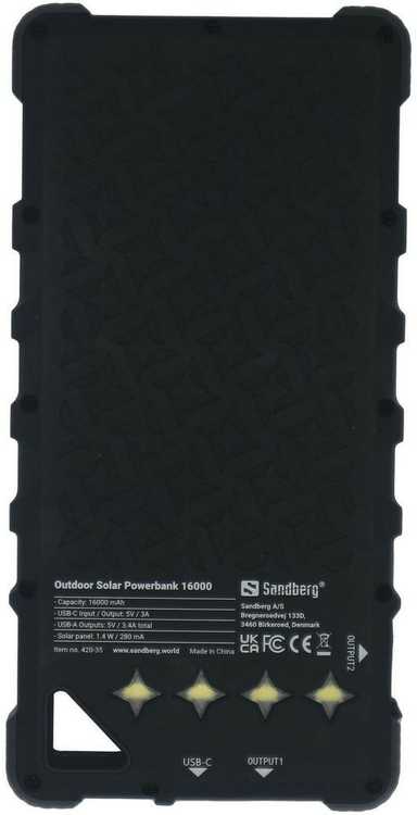 Nešiojamas įkroviklis Sandberg Outdoor Solar Powerbank 16000