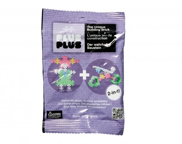 Plus Plus konstruktorius Mini pastelinės - violetinė kišenpinigių pakuotė 2in1