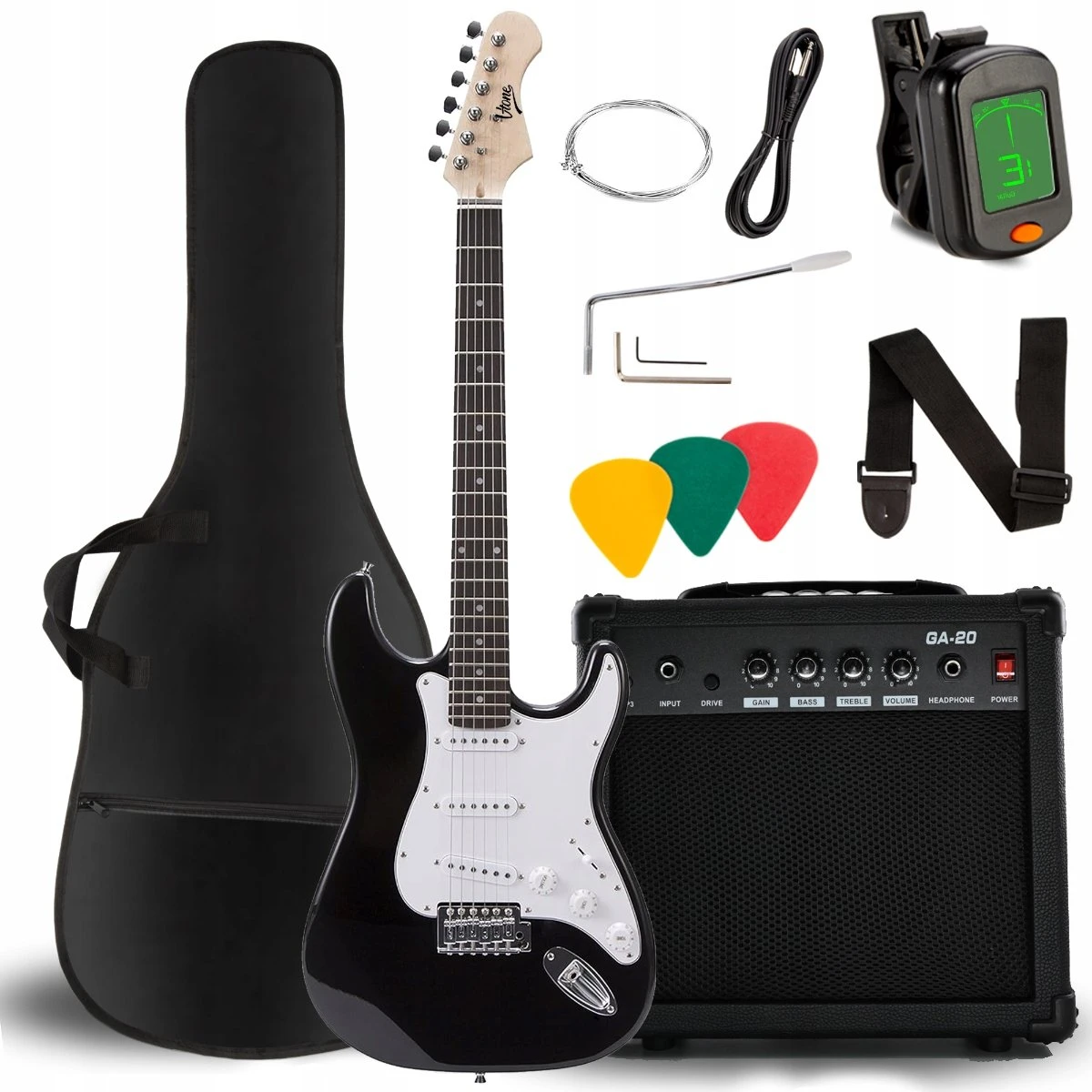 V-TONE EGA 39 BK elektrinės gitaros 4/4 Stratocaster 39