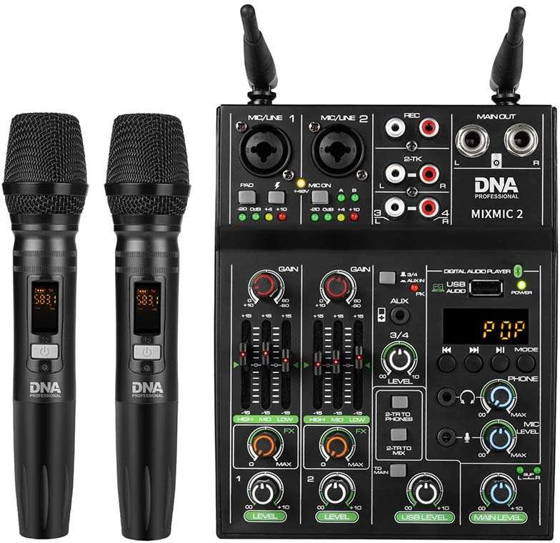 Dna Professional DNA MIXMIC 2 - rinkinys (USB garso maišytuvas + 2 belaidžiai mikrofonai)