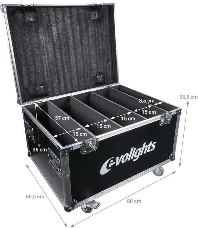 EVOLIGHTS 60x10W RGBW LED sieninis plautuvas, dėklas